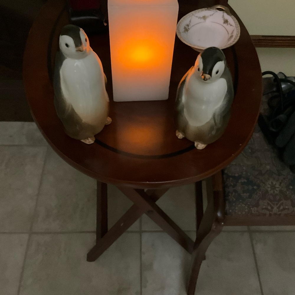 Charming Brown and White Penguin Figurines